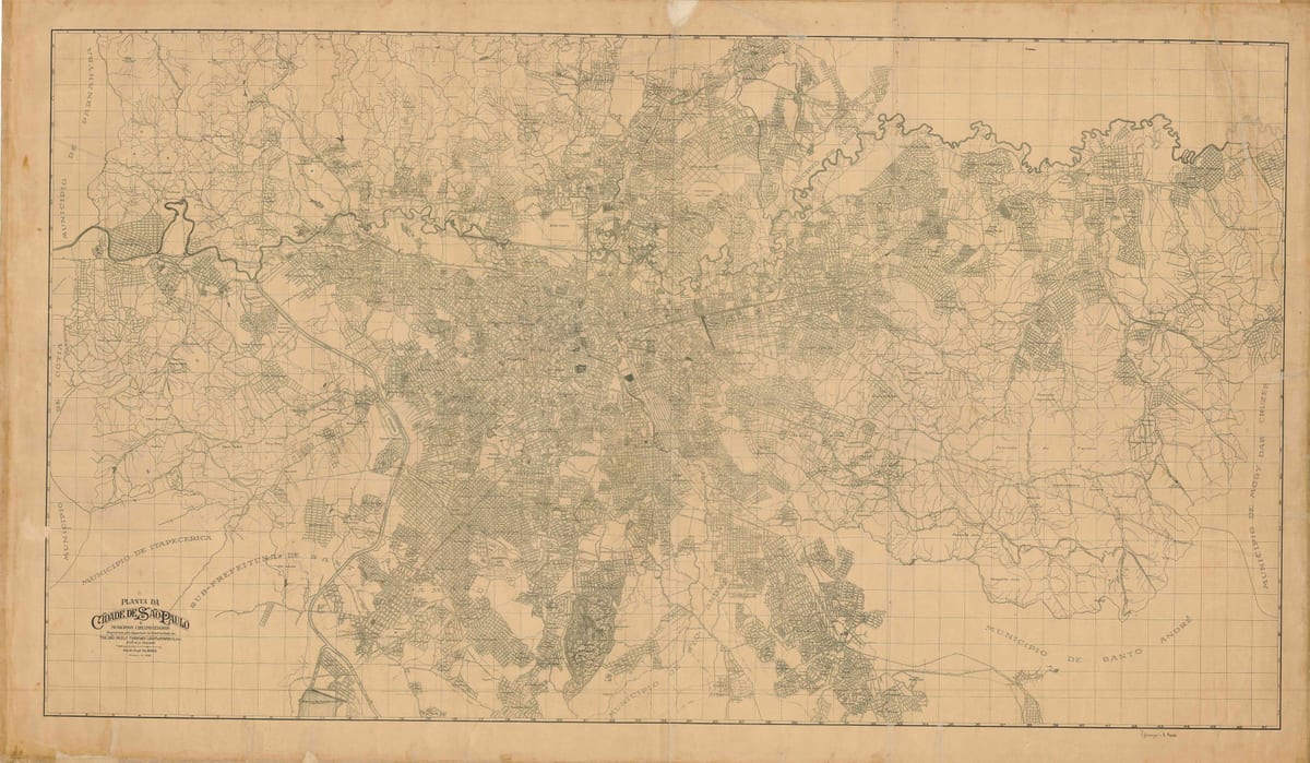 Mapa de l'antiga São Paulo - 1943