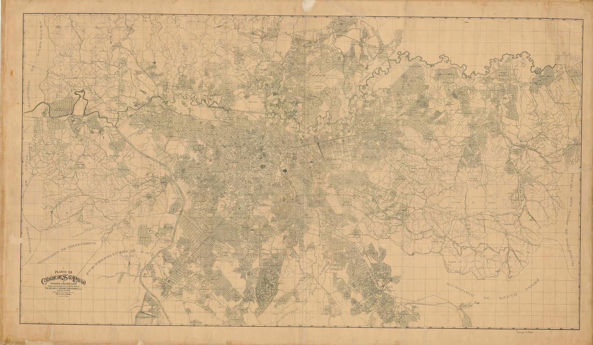 Mapa de l'antiga São Paulo - 1943