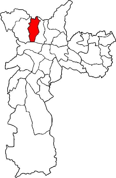 Mapa de Freguesia fer Ó sub-prefectura de São Paulo