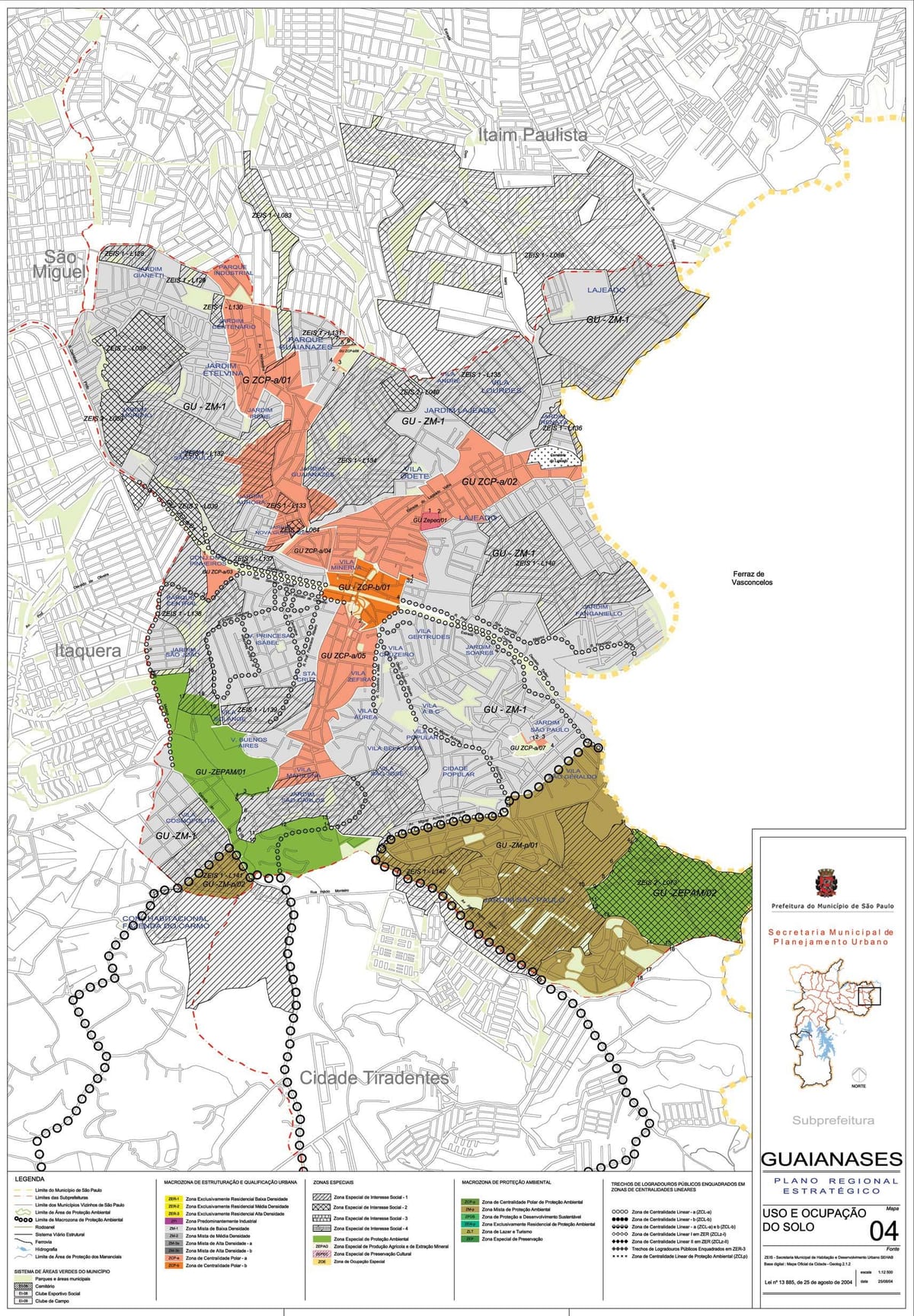 Mapa de Guaianases São Paulo - Ocupació del sòl