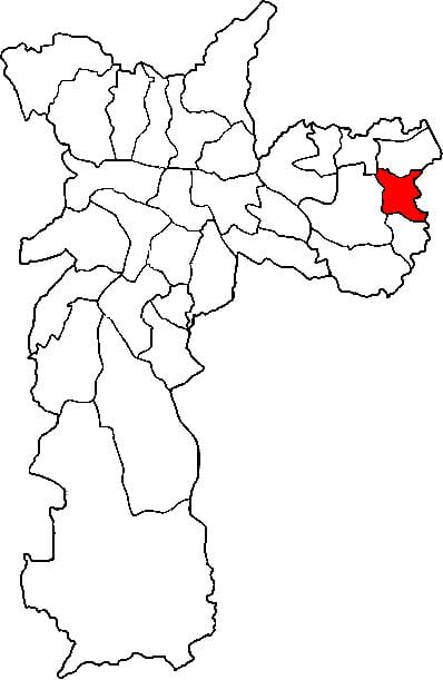 Mapa de Guaianases sots-prefectura de São Paulo