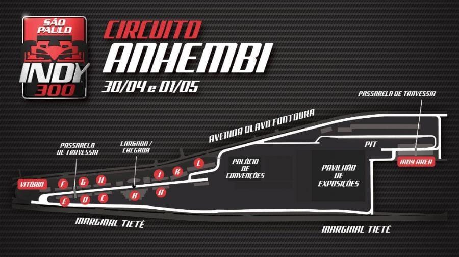 Mapa de Indy 300 São Paulo