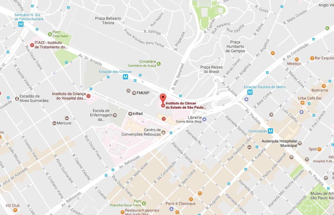 Mapa de l'Institut de Càncer de São Paulo