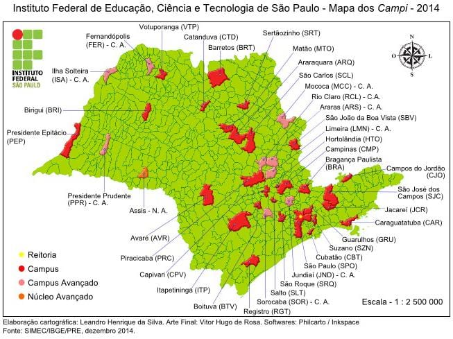 Mapa de l'institut Federal de São Paulo - IFSP