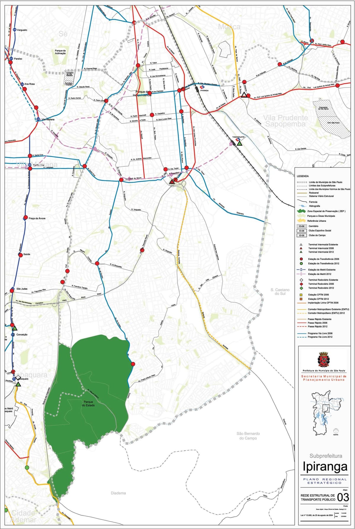 Mapa de Ipiranga São Paulo - transport Públic