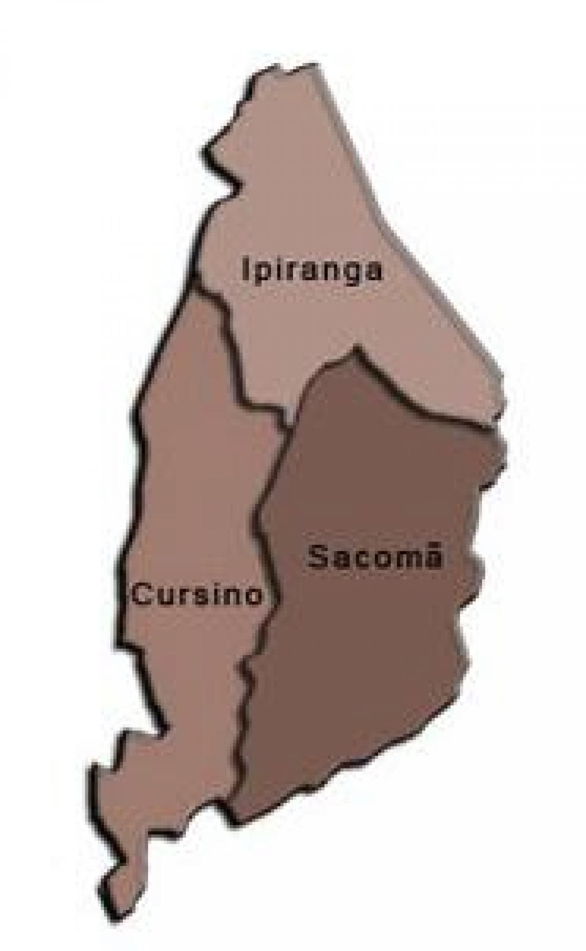 Mapa de Ipiranga sots-prefectura