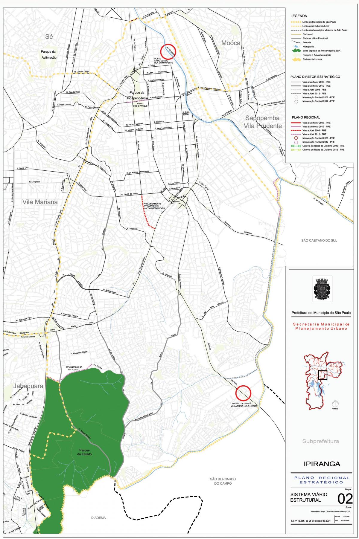 Mapa de Ipiranga São Paulo - Carreteres