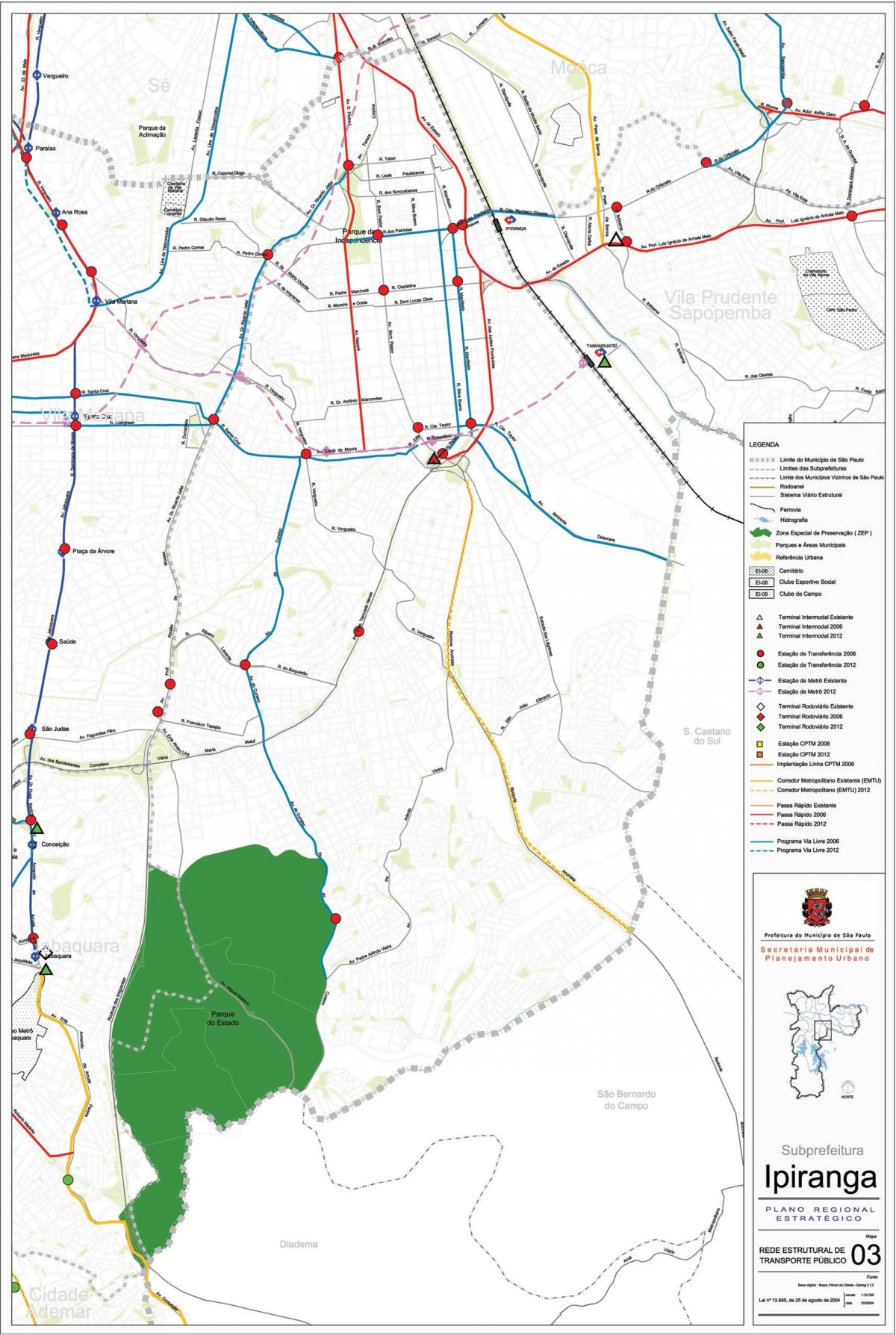 Mapa de Ipiranga São Paulo - transport Públic