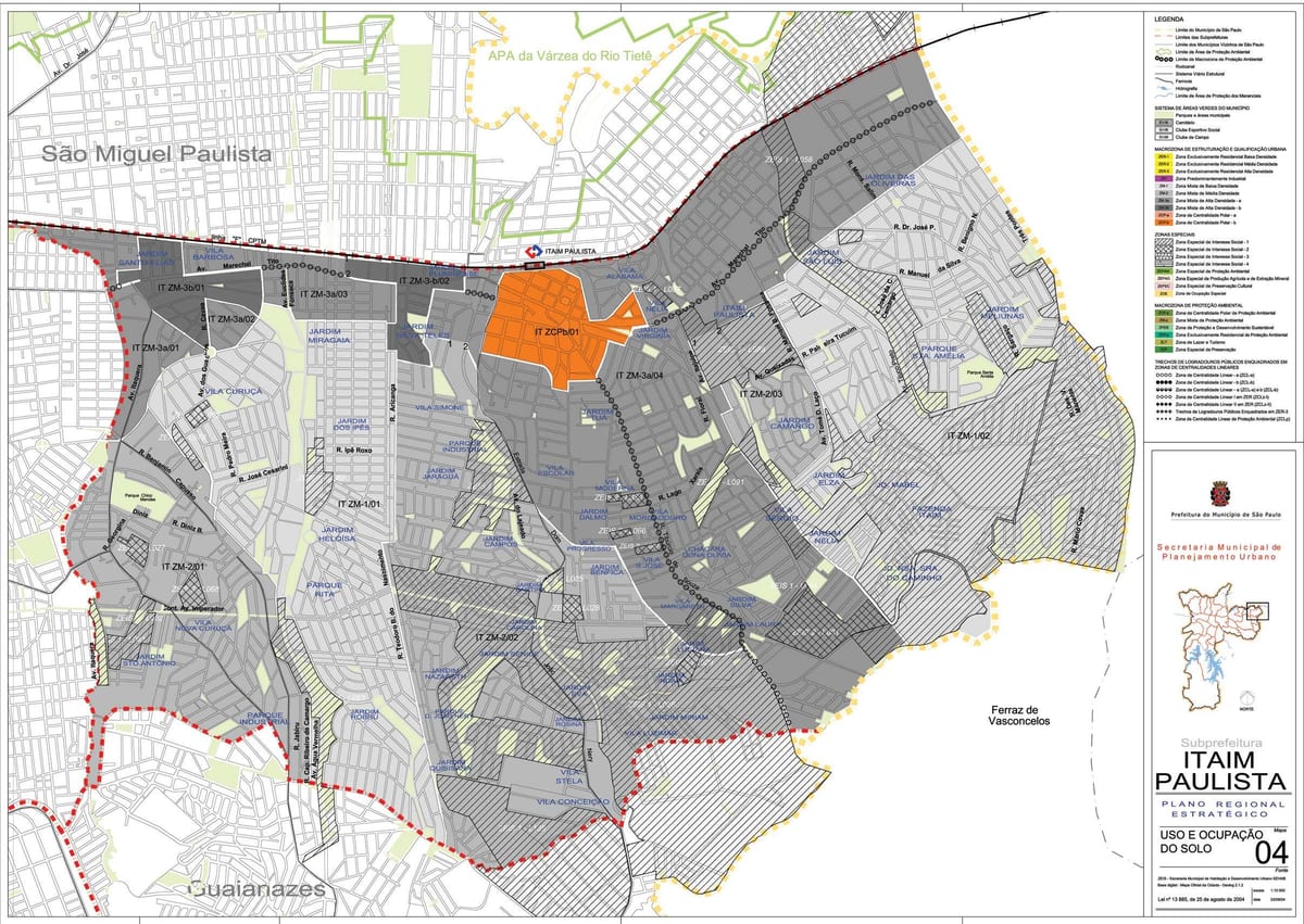 Mapa de Itaim Paulista - Vila Curuçá São Paulo - Ocupació del sòl