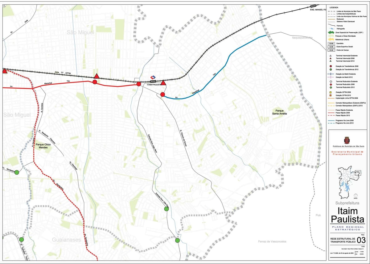 Mapa de Itaim Paulista - Vila Curuçá São Paulo - transport Públic