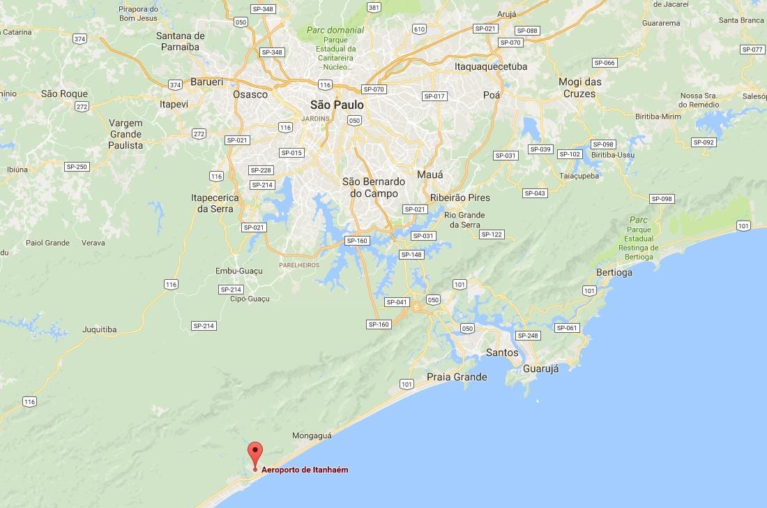 Mapa de Itanhaém aeroport