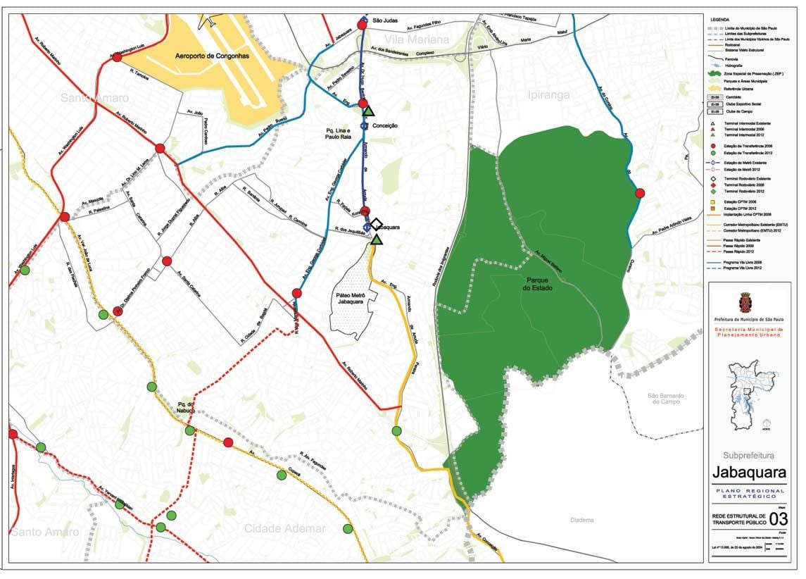 Mapa de Jabaquara São Paulo - transport Públic