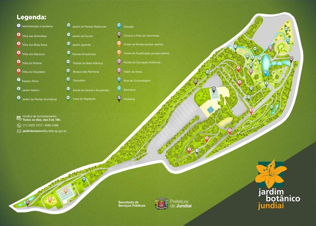 Mapa del jardí botànic Jundiaí