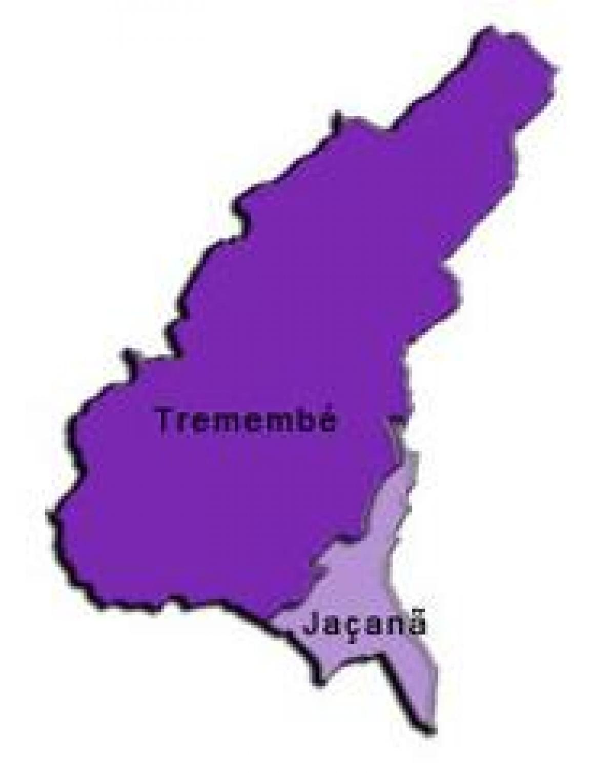 Mapa de Jaçanã-Tremembé sots-prefectura