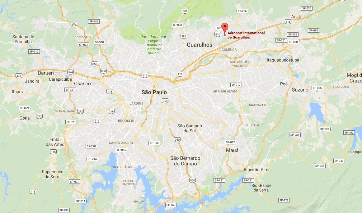 Mapa de l'aeroport internacional de Guarulhos