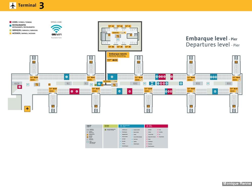 Mapa de l'aeroport internacional de São Paulo-Guarulhos - Terminal 3