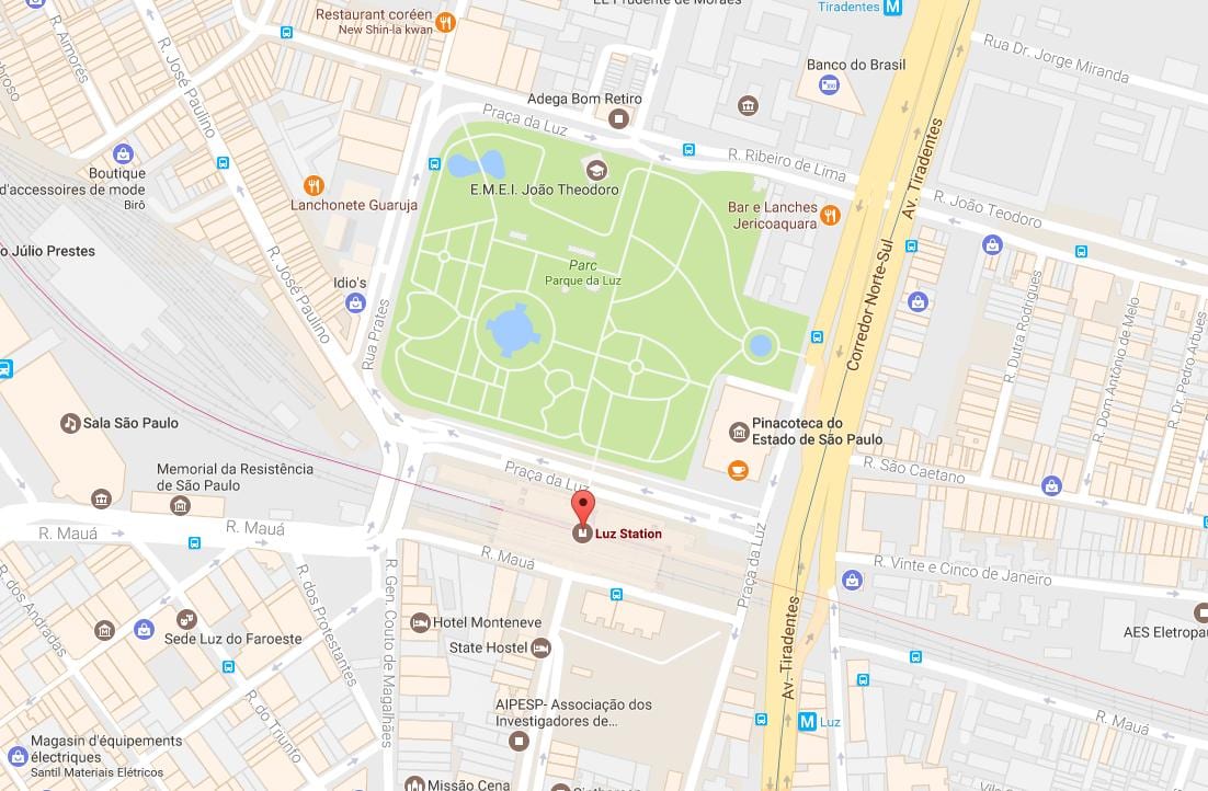 Mapa de l'estació de tren de la Luz São Paulo