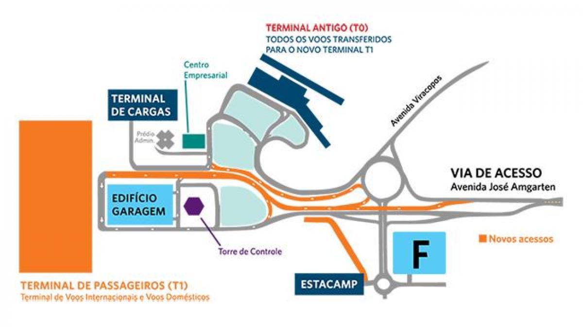 Mapa de l'aeroport internacional de Viracopos aparcament