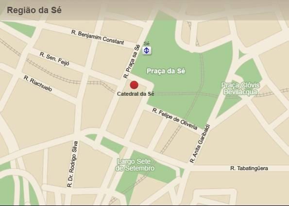 Mapa de la catedral metropolitana de São Paulo