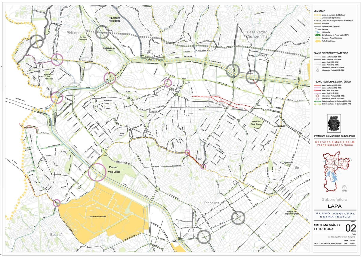 Mapa de Lapa São Paulo - Carreteres