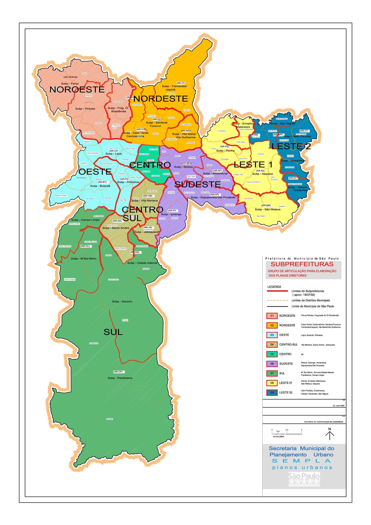 Mapa de les regions de São Paulo
