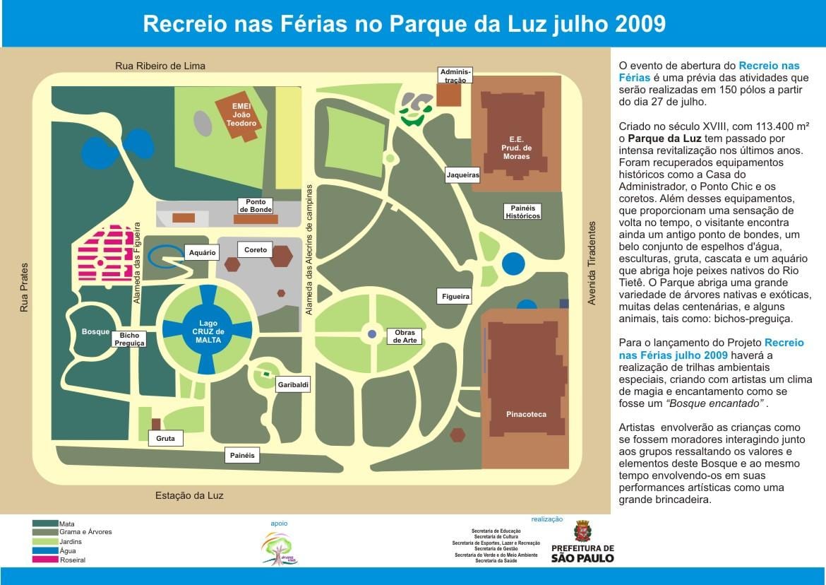 Mapa de Luz parc de São Paulo