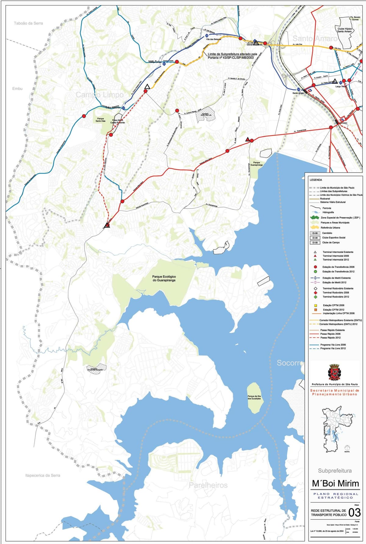 Mapa de M'Boi Mirim São Paulo - transport Públic