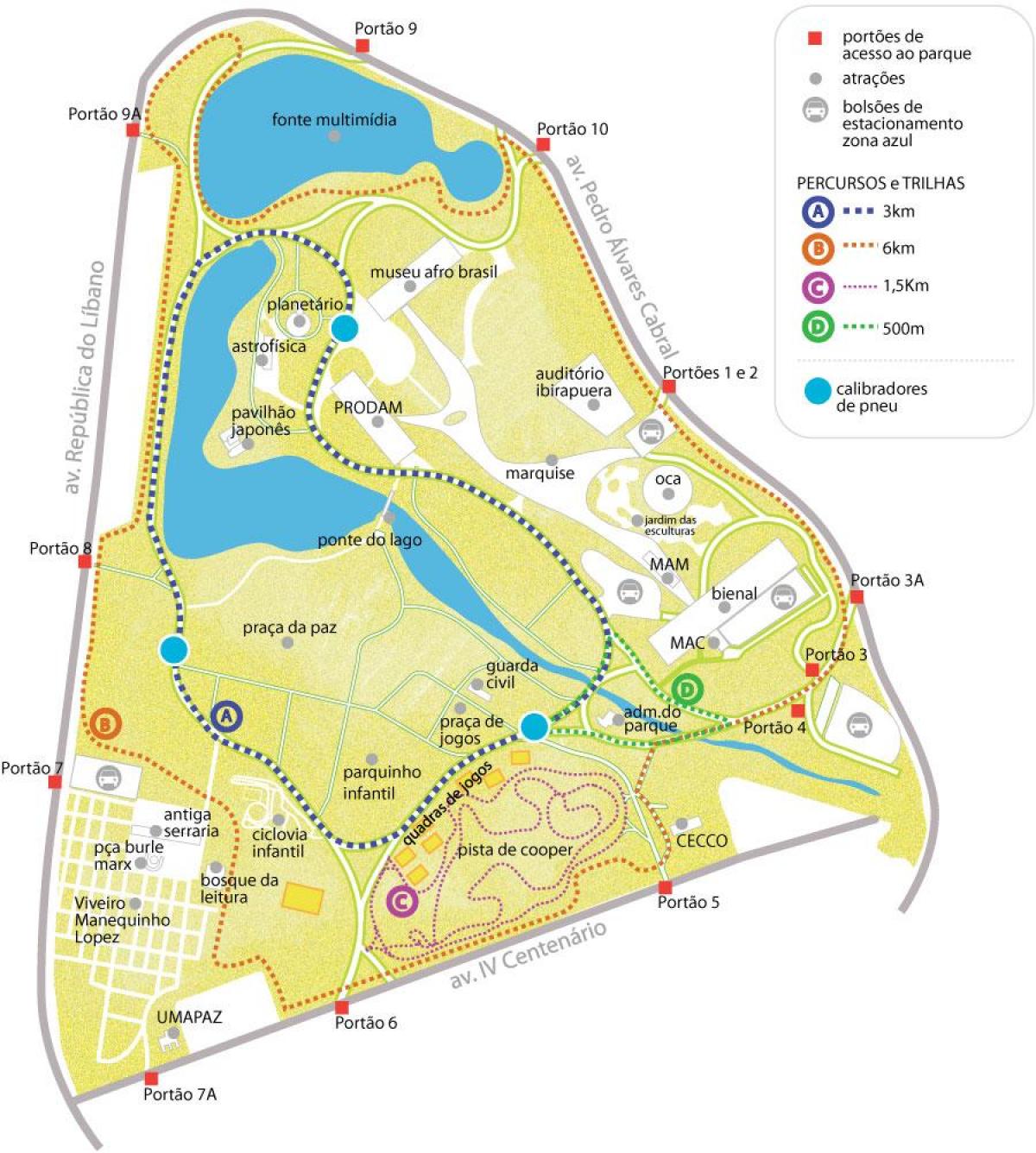 Mapa del parc Ibirapuera