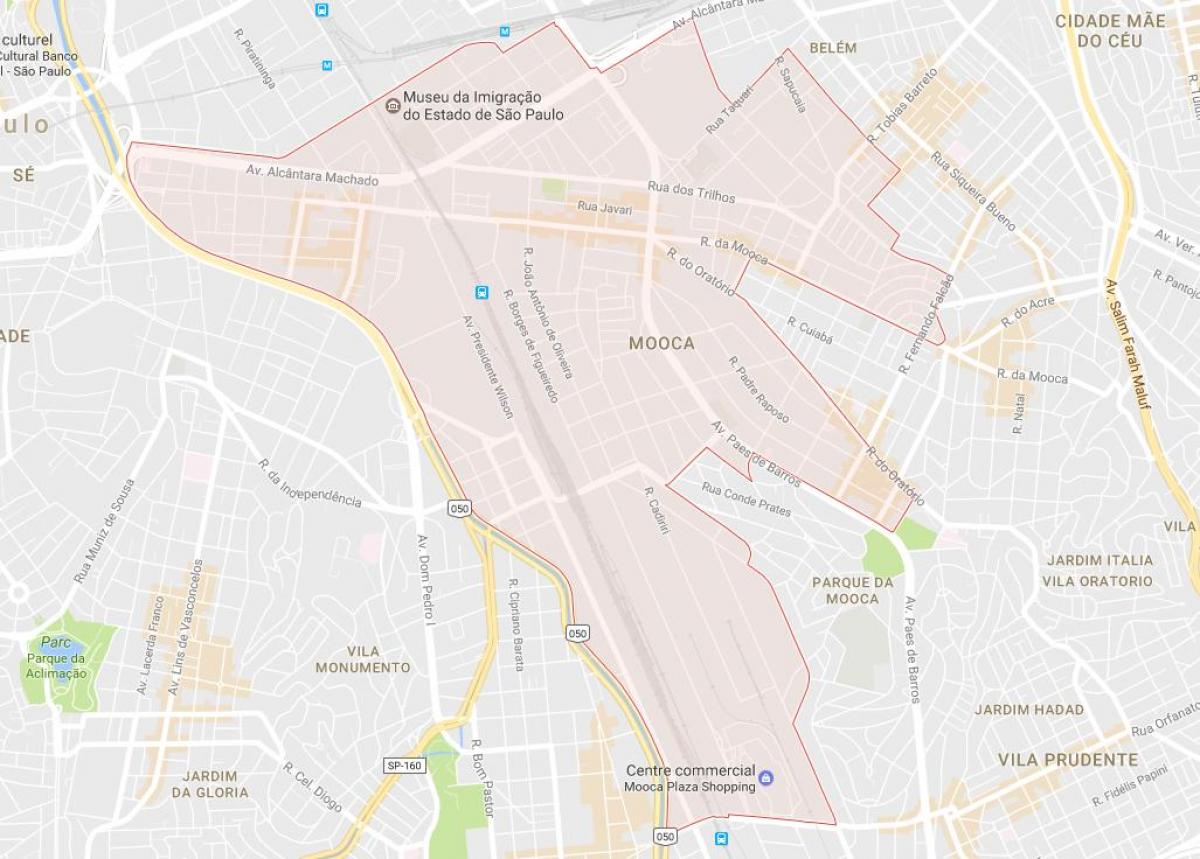 Mapa de la Mooca de São Paulo