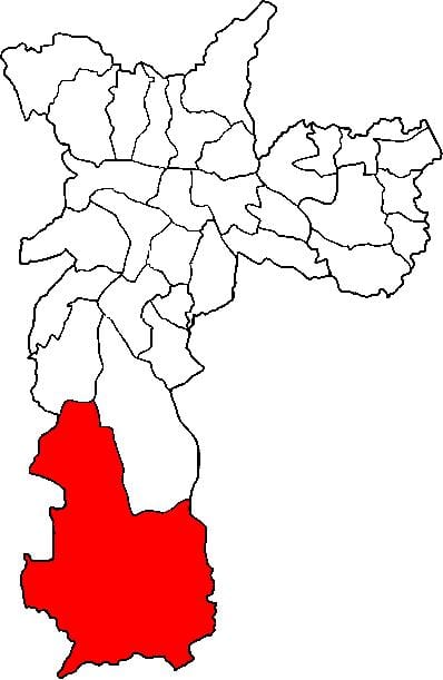 Mapa de Parelheiros sots-prefectura de São Paulo