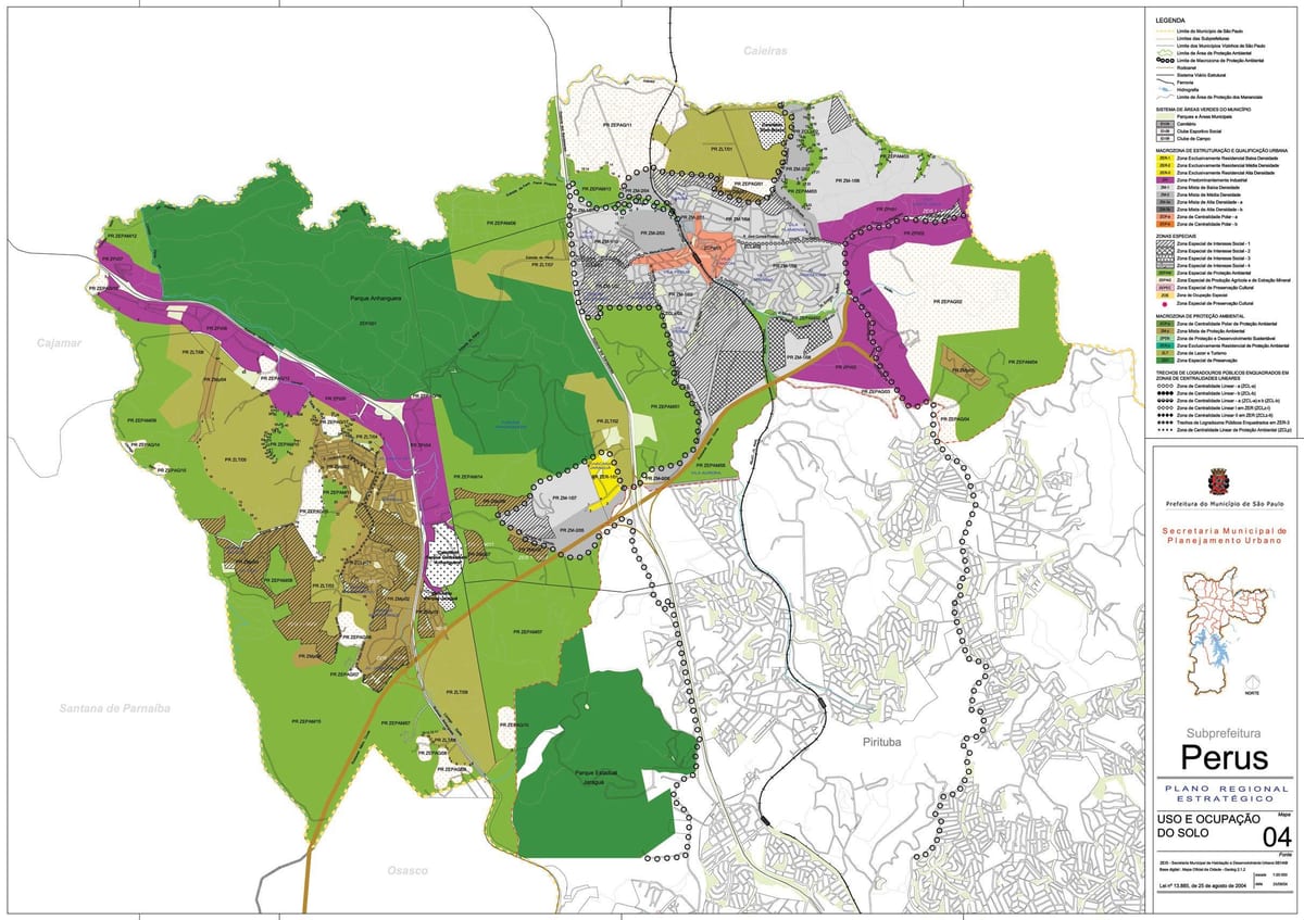 Mapa de Perus São Paulo - Ocupació del sòl