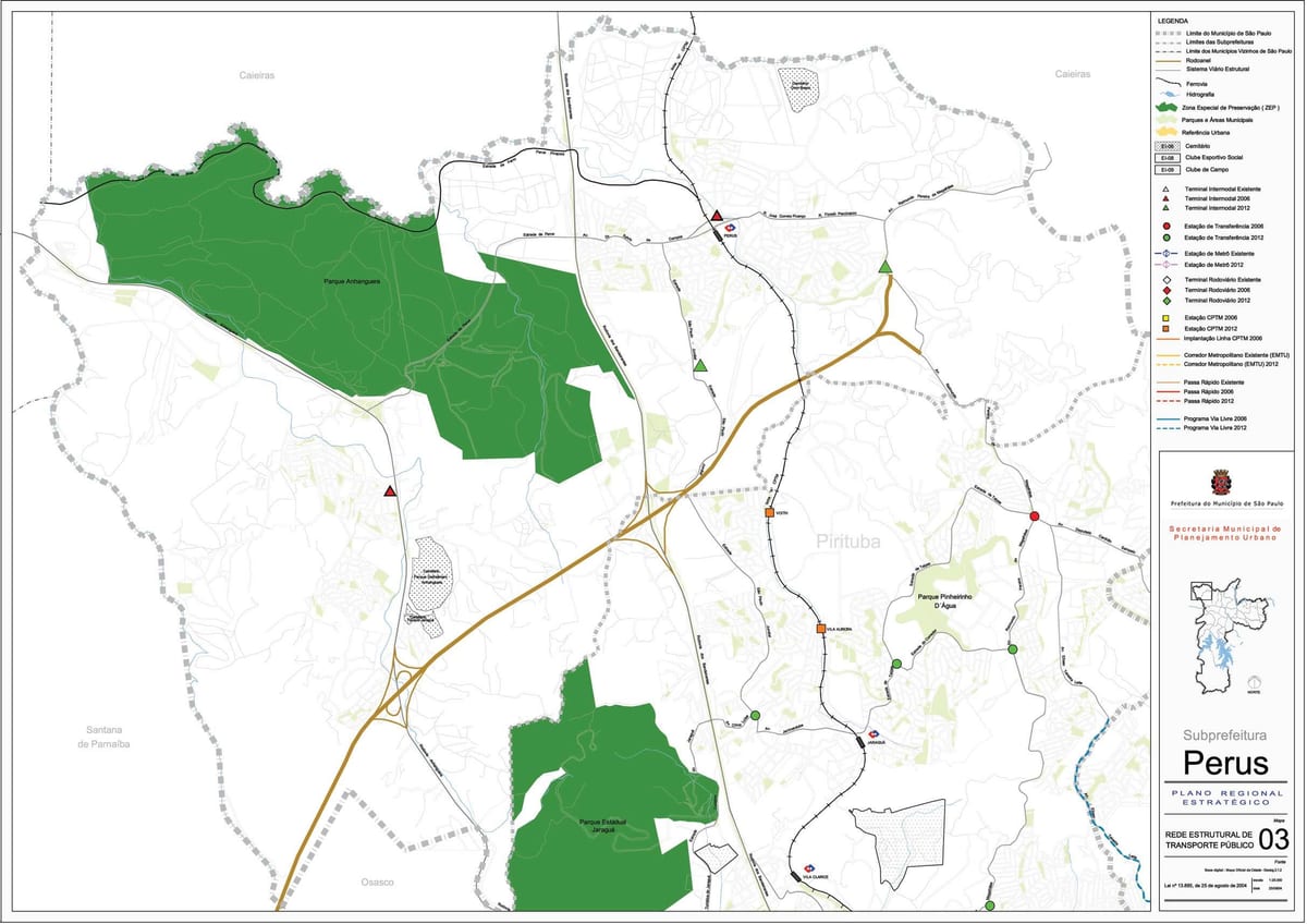 Mapa de Perus São Paulo - transport Públic