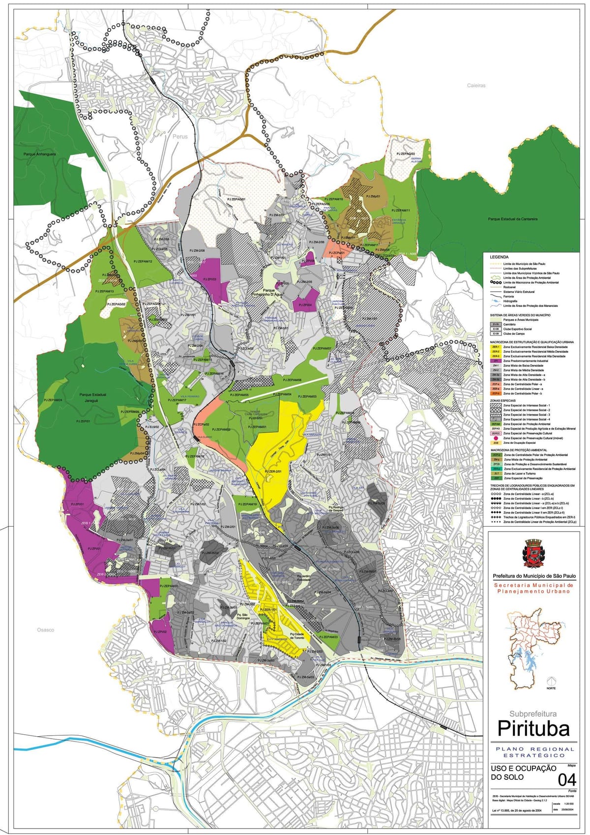 Mapa de Pirituba-Jaraguá São Paulo - Ocupació del sòl