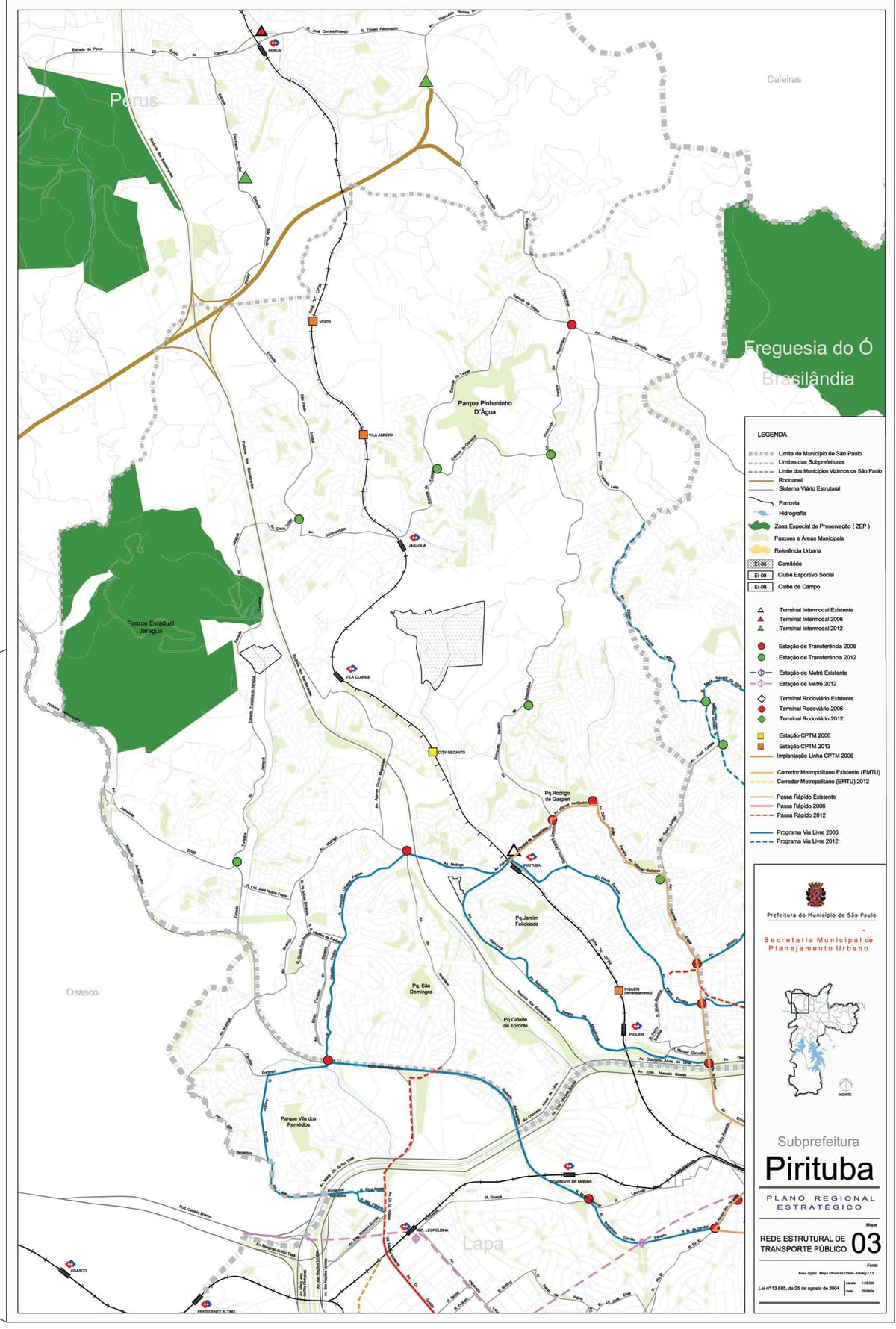 Mapa de Pirituba-Jaraguá São Paulo - transport Públic