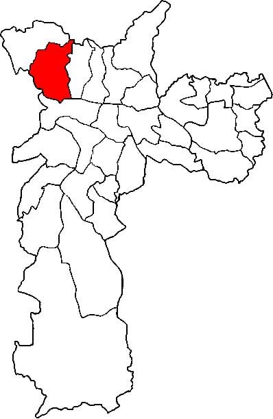 Mapa de Pirituba-Jaraguá sots-prefectura de São Paulo