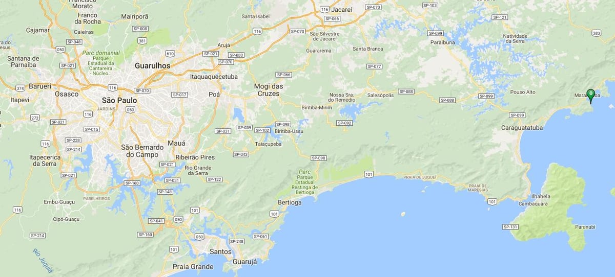 Mapa de la platja Caçandoca