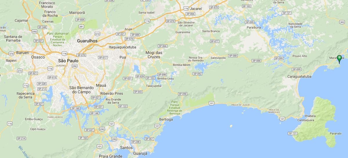 Mapa de la platja Caçandoquinha