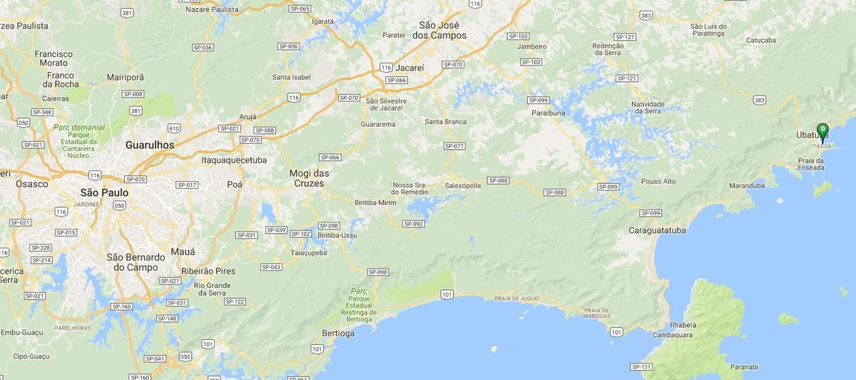 Mapa de la platja Itaguá