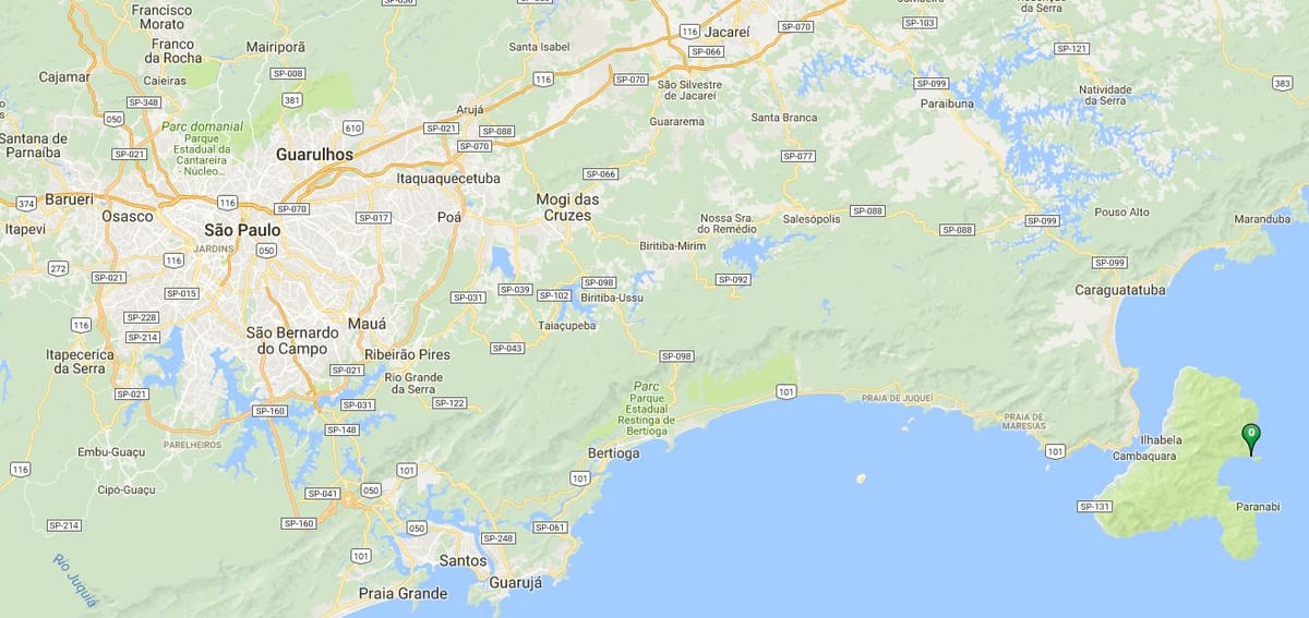 Mapa de la platja Saco fer Eustáquio