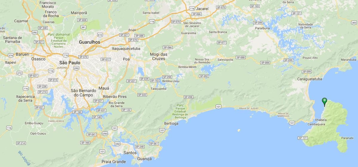 Mapa de la platja Siriúba