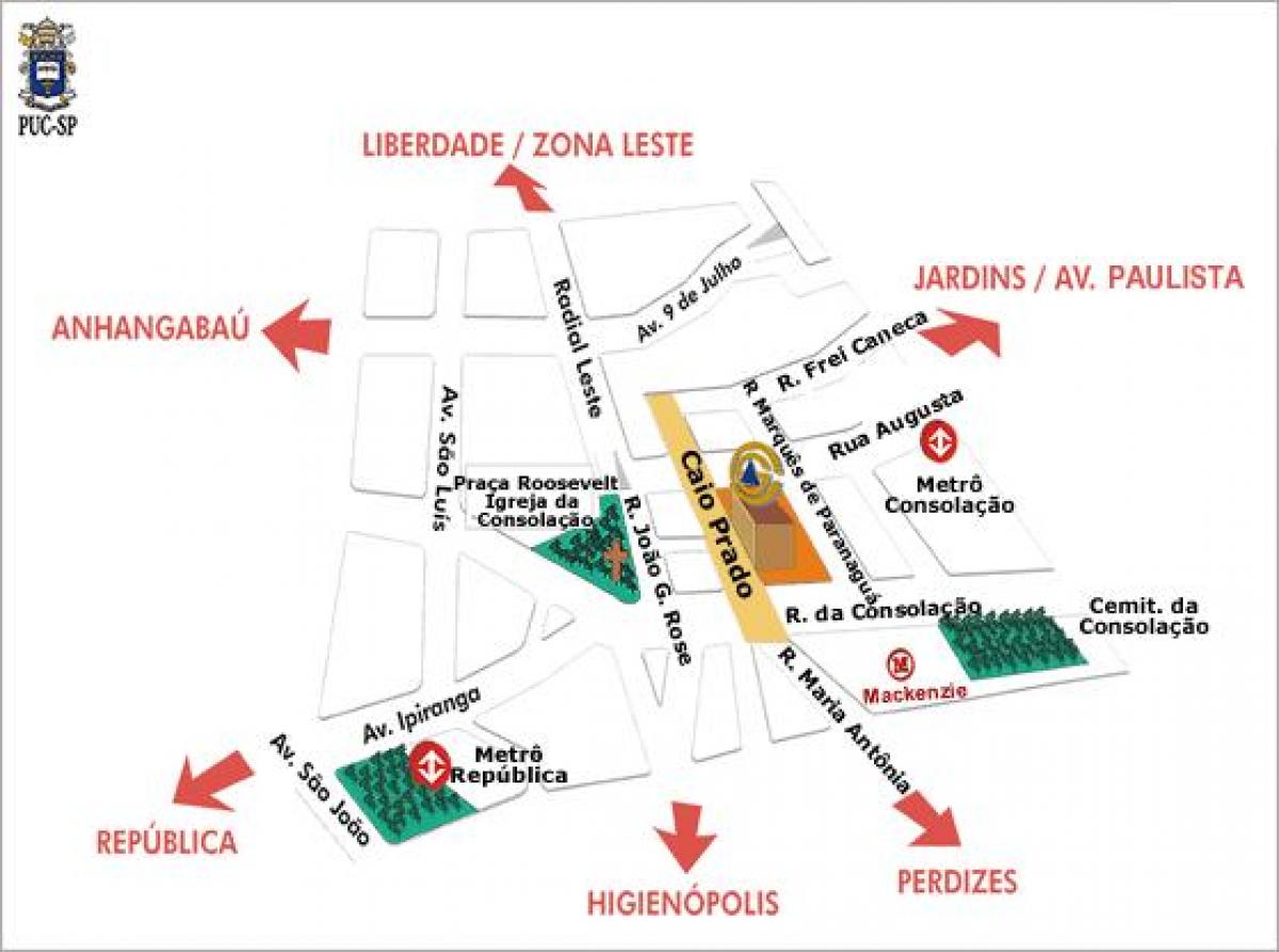 Mapa de la Pontifícia Universitat Catòlica de São Paulo