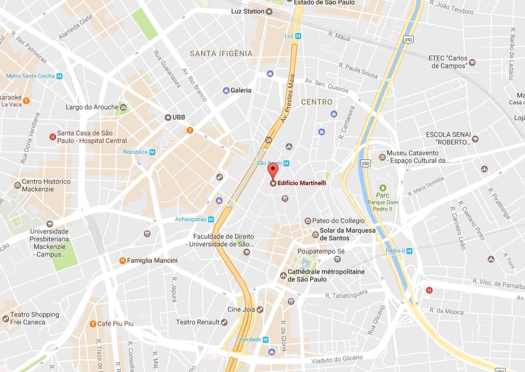Mapa de Prédio Martinelli
