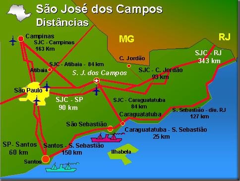 Mapa de São José dos Campos aeroport