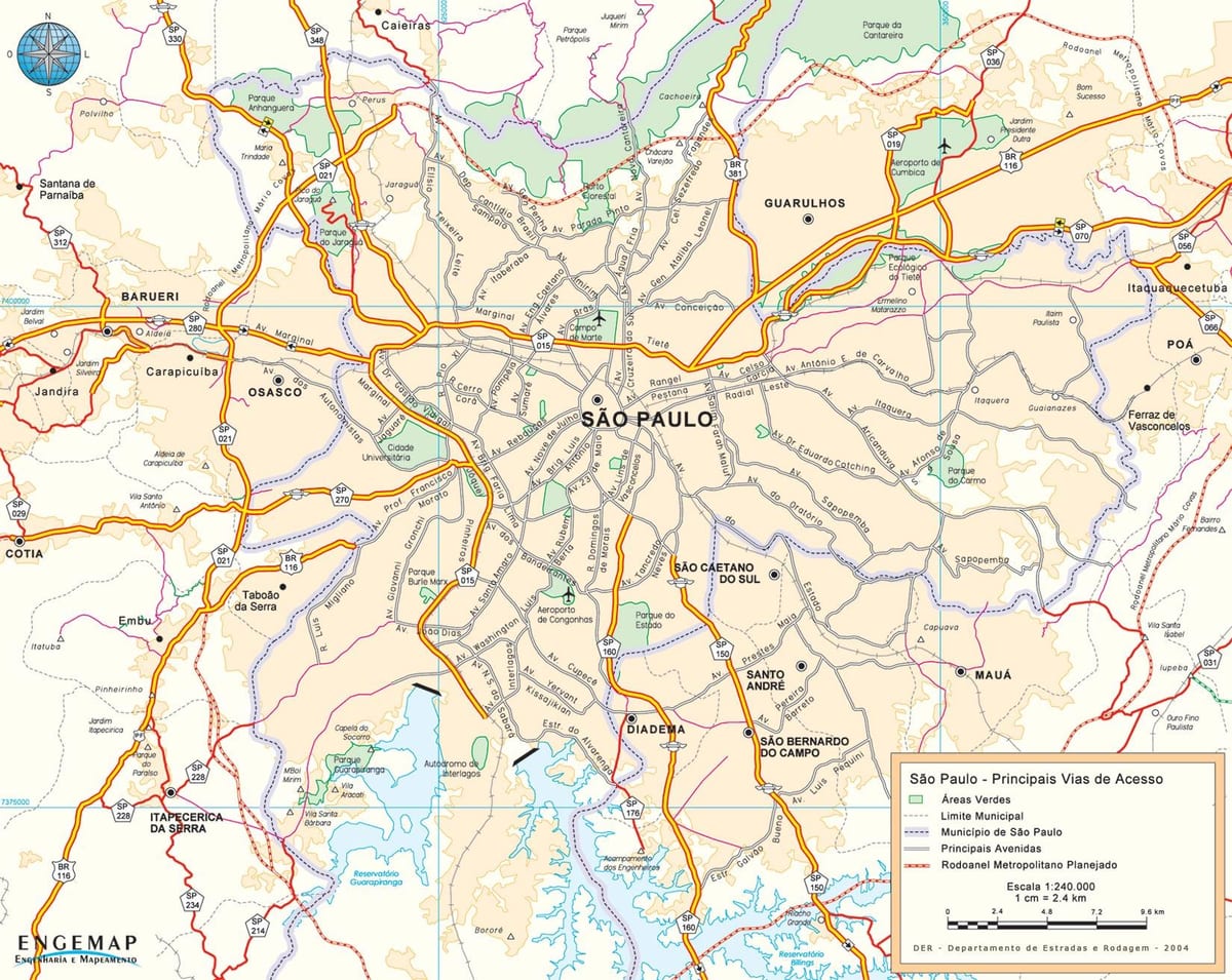 Mapa de São Paulo aeroports