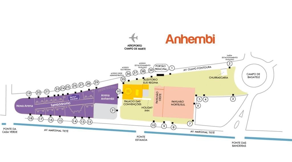 Mapa de São Paulo Anhembi