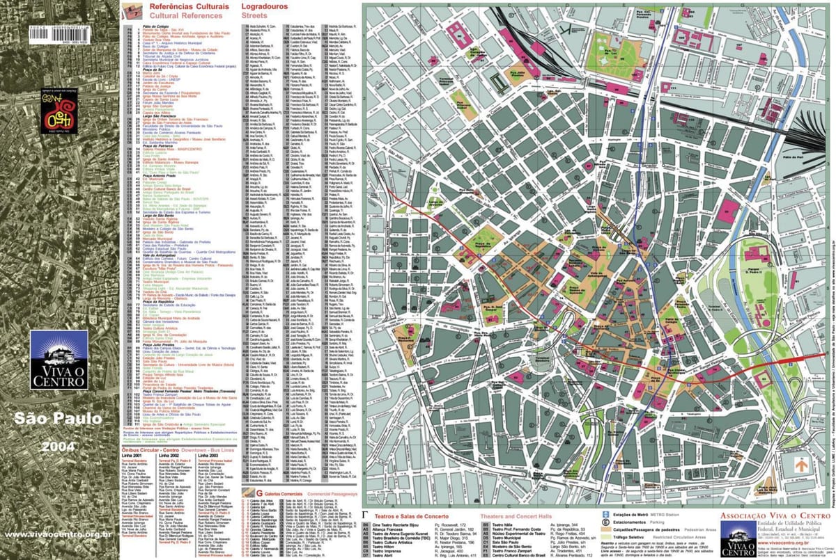 Mapa de São Paulo centre de la ciutat