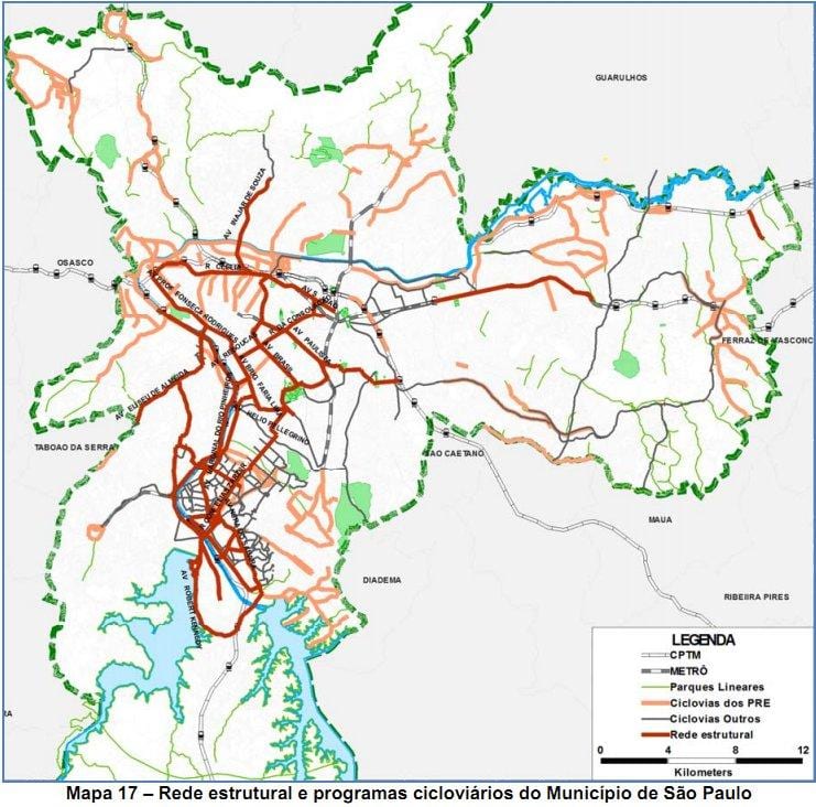Mapa de São Paulo ciclisme camí