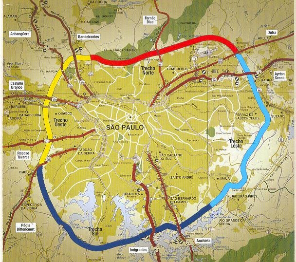 Mapa de São Paulo circumval·lació