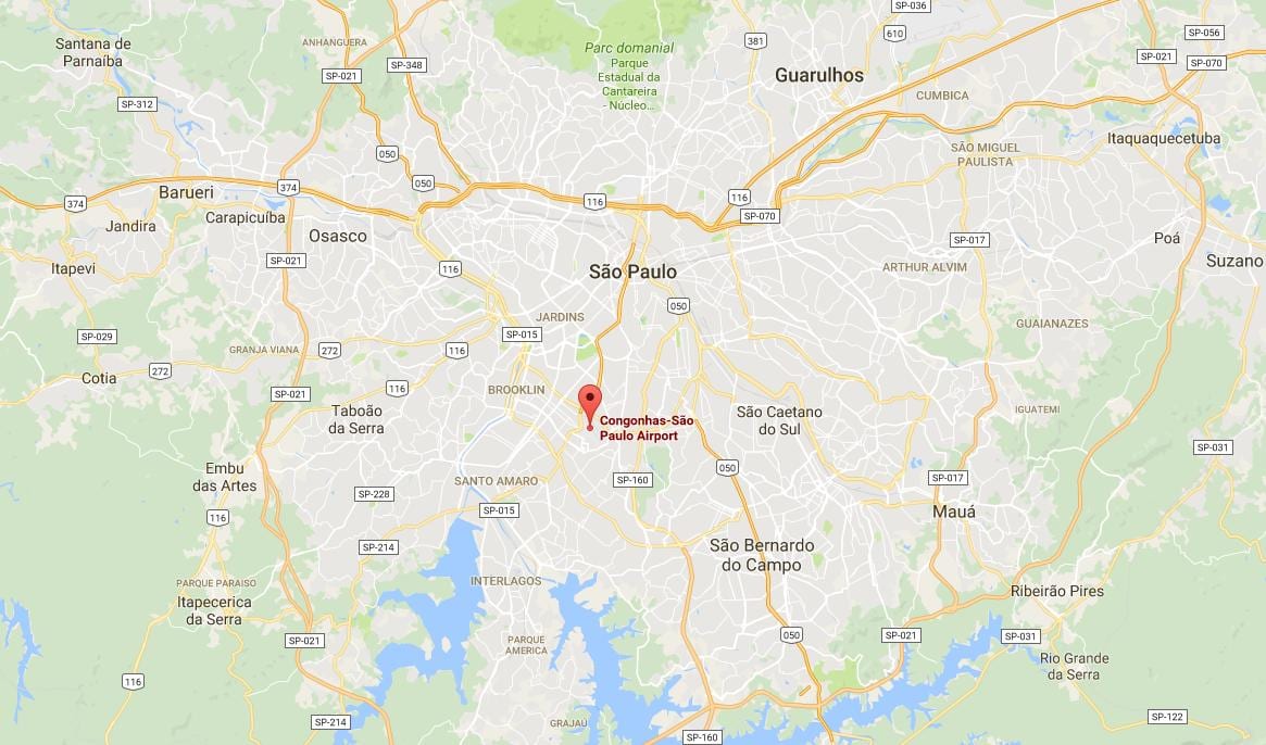 Mapa de São Paulo Congonhas aeroport