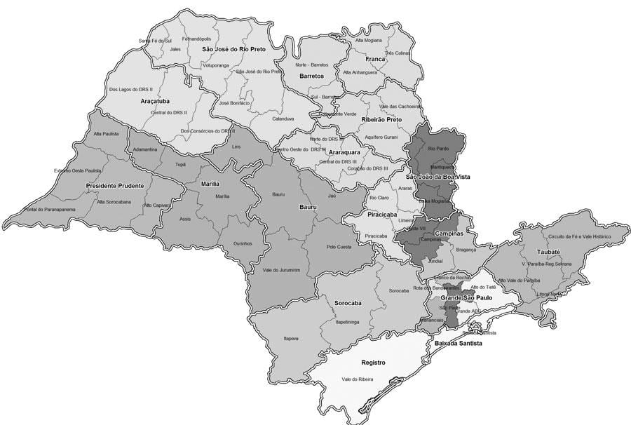 Mapa de São Paulo en blanc i negre